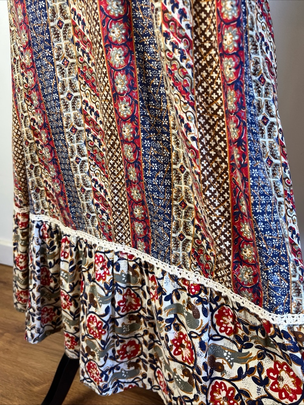 Boho Kaftan Floral Patchwork Maxi Dress Hippie MuuMuu Caftan Two Potato - Picture 5 of 16